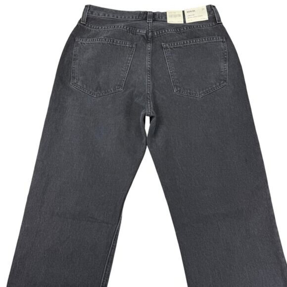 NWT AGOLDE Lana Mid Rise Vintage Straight Sz 27 Disorder Washed Black - Picture 9 of 11